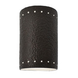 Ambiance 1 Light Small Cylinder with Perfs Wall Sconce by Justice Design - CER-0990