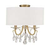 Othello 3 Light 14 Inch Wide Semi Flush Mount by Crystorama - 6623-SF