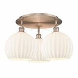 White Venetian 3 Light 21.75 Inch Wide Flush Mount by Innovations - 516-3C-G1217-10
