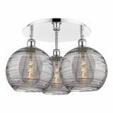 Athens Deco Swirl 3 Light 21.75 Inch Wide Flush Mount by Innovations - 516-3C-G1213-10