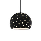 Perforated Globe 1 Light Cord Pendant 9.25 X 12.25 Wide by Justice Design - CER-6585