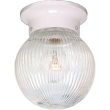 1 Light 6 Inch Wide Ribbed Glass Flush Mount by Nuvo - SF76-56