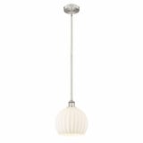 White Venetian 1 Stem Hung Small Pendant 11.25 Inch Tall by Innovations - 616-1S-G1217-10