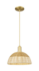 Natural Ballston Dome 1 Light Basket Cord Mini Pendant 14 by Innovations - 716-1P-NBD2-12_P