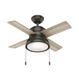 Loki 36 Inch Ceiling Fan with LED Light Kit and Pull Chain by Hunter Fans - 1000761