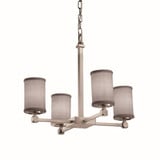 Textile Tetra 4 Light Medium Chandelier by Justice Design FAB-8420-10-GRAY - FAB-8420-10-GRAY