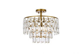 Mila 3 Light 16 Inch Wide Flush Mount by Elegant - 1103F16