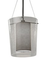 Textile Amani 1 Light Medium Pendant by Justice Design - FAB-8010-GRAY