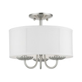 Brookdale 3 Light 13 Inch Wide Semi Flush Mount by Livex - 42987