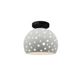 Perforated Globe 1 Light Semi Flush Mount 7 X 7 Inch Wide by Justice Design - CER-6357