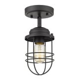 Seaport 1 Light 4.63 Inch Wide Semi Flush Mount by Golden - 9808-SF