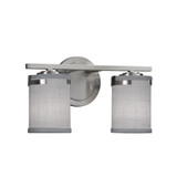 Textile Atlas 2 Light Cylinder Gray Vanity Light by Justice Design - FAB-8452-10-GRAY