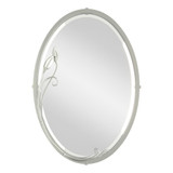 Beveled Oval Mirror with Leaf 31.7 x  22.3 Inch by Hubbardton Forge - 710014