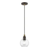 Downtown 1 Light Small Pendant 14.5 Inch Tall by Livex - 48971