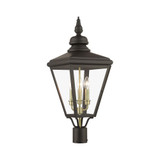 Adams 3 Light Large Outdoor Post Top Lantern 26.75 x 10.63 Inches by Livex - 27375