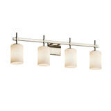 Fusion Union 4 Light Cylinder Opal Glass Vanity Light by Justice Design - FSN-8414-10-OPAL