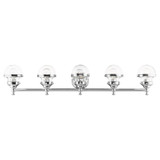 Oldwick 5 Light Clear Glass Vanity Light by Livex - 17415