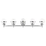 Oldwick 5 Light Clear Glass Vanity Light by Livex - 17415
