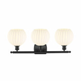 White Venetian 3 Light Vanity Light 28 Inch Wide by Innovations - 516-3W-G1217-8