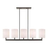 Hayworth 5 Light Linear Chandelier with Fabric Shades by Livex - 42406