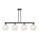 White Mouchette 4 Light Stem Hung Island 52.75 Inch Wide by Innovations - 716-4I-G1216-10