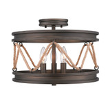 Chatham 2 Light 14.75 Inch Wide Semi Flush Mount by Golden - 1048-SF