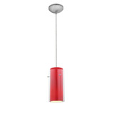 Glass`N Glass Cylinder 1 Light Cord Mini Pendant by Access - 28033-1C