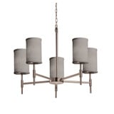 Textile Union 5 Light Medium Chandelier by Justice Design FAB-8410-10-GRAY - FAB-8410-10-GRAY