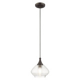 Art Glass 1 Light Small Pendant 10 Inch Tall by Livex - 40610