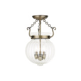 Everett 2 Light 8.5 Inch Wide Semi Flush Mount by Livex - 50502