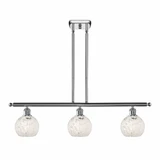 White Mouchette 3 Brass Stem Hung Oversized Island Pendant by Innovations - 516-3I-G1216-6