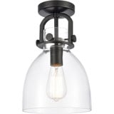 Newton 1 Light 8 Inch Wide Bell Flush Mount by Innovations - 410-1F-8CL-BEL