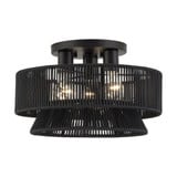 Florell 3 Light Large Semi Flush Mount 9.25 Inch and 15 Inch Wide by Livex - 49146