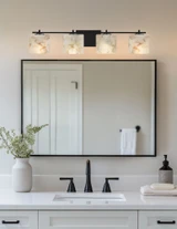 Alabaster Rocks Era 4 Light Rectangular Vanity Light by Justice Design - ALR-8444-55
