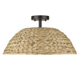 Rue 3 Light 18.75 Inch Wide Semi Flush Mount by Golden - 1081-SF