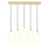 Hoops 5 LED Light Medium Chandelier by CWI - 1273P23