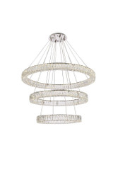 Monroe 3 LED Light Oversized Round Chandelier by Elegant - 3503G41L