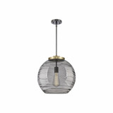 Athens Deco Swirl 100W 1 LED Medium Pendant by Innovations - 221-1S-G1213-16-BB-95-LED