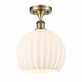 White Venetian 1 Light 10 Inch Wide Modern Semi Flush Mount by Innovations - 516-1C-G1217-10