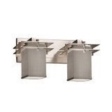 Textile Metropolis 2 Light Square Gray Vanity Light by Justice Design - FAB-8172-15-GRAY