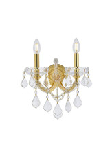 Maria Theresa 2 Light Steel Wall Sconce by Elegant - 2800W2