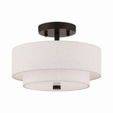 Meridian 2 Light 11 Inch Wide Semi Flush Mount by Livex - 51082
