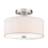 Meridian Two Light 11 Inch Wide Semi Flush Mount by Livex - 52133