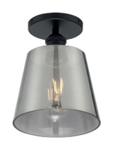 Motif 1 Light 7.25 Inch Wide Smoked Glass Flush Mount by Nuvo - 60-73-7SF-G