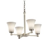 Fusion Tetra 4 Light Medium Chandelier by Justice Design FSN-8420-20-OPAL - FSN-8420-20-OPAL