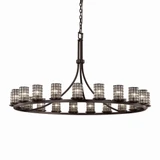 Wire Glass Dakota 21 Light Oversized Chandelier by Justice Design - WGL-8716-10-GRCB