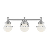 Oldwick 3 Light White Glass Vanity Light by Livex - 5713