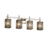 Wire Glass Union 4 Grid with Clear Bubble Vanity Light by Justice Design - WGL-8414-15-GRCB
