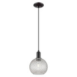 Athens 1 Light Basketweave Cord Hung Mini Pendant 10.83 Inch by Innovations - 716-1P-G122C-8