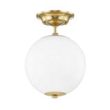Sphere No.1 1 Light 13 Inch Wide Semi Flush Mount by Hudson Valley - MDS703